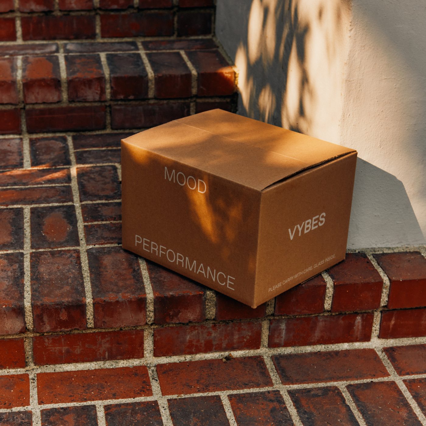 A VYBES Mood delivery box on a doorstep